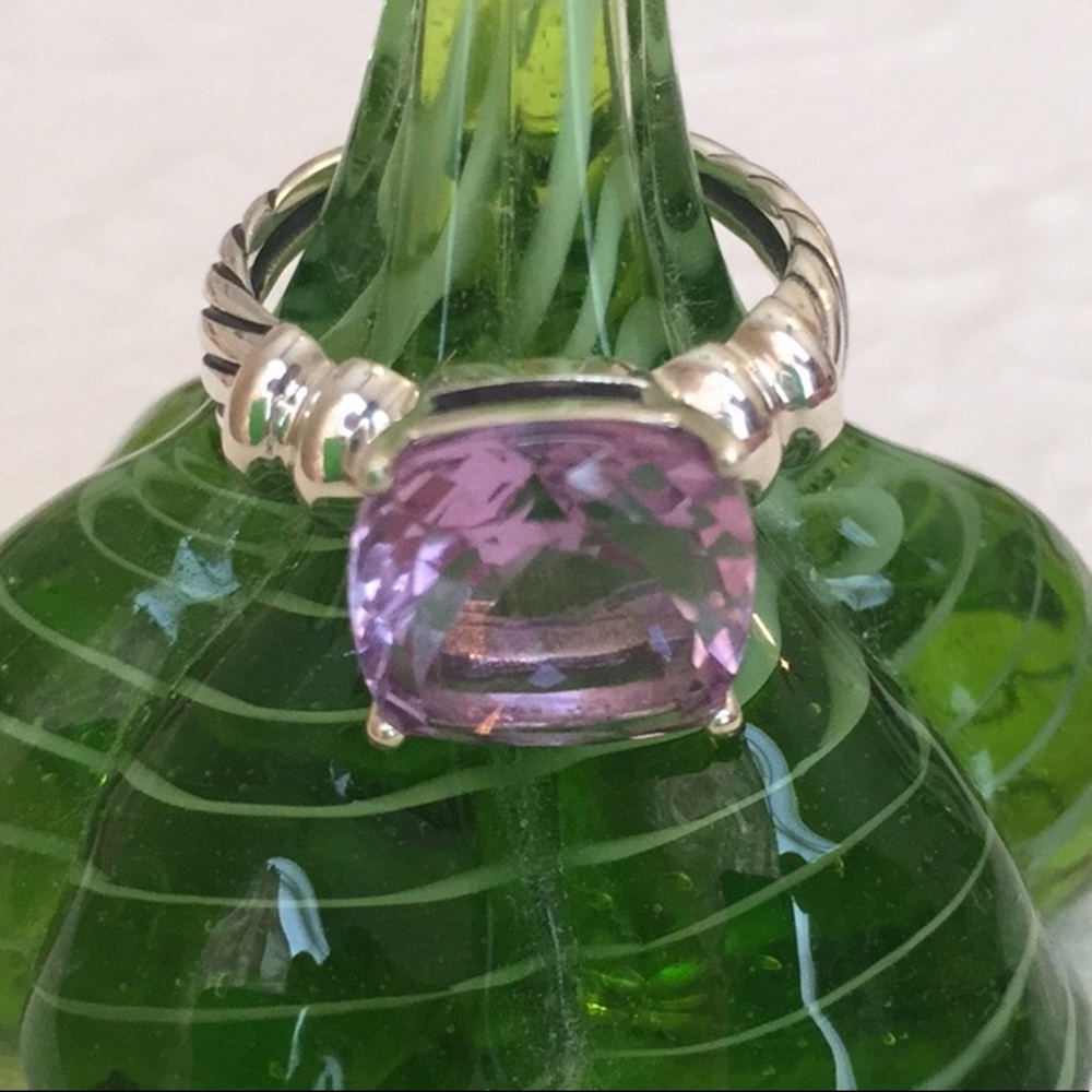 Cushion Cut Rose de France ring